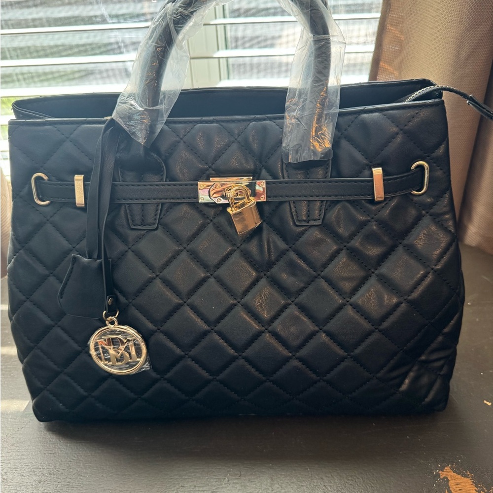 Badgley Mischka Black Quilted Satchel, a classic!